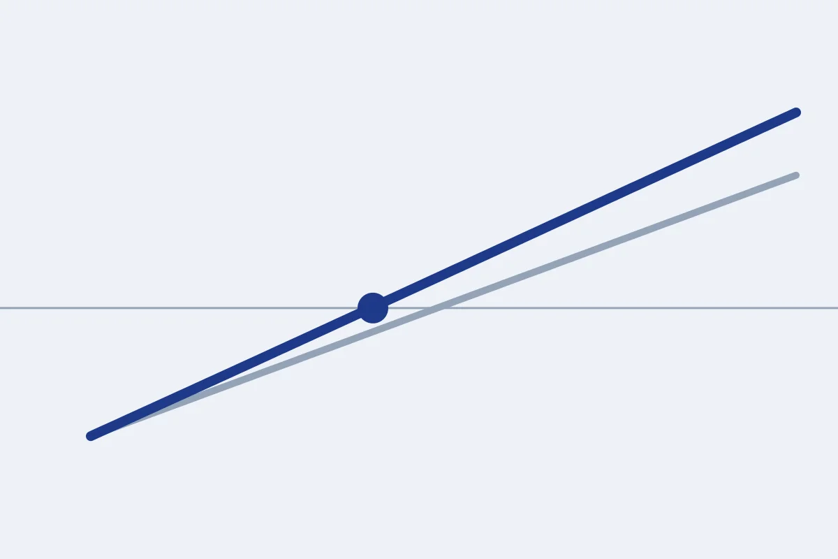 Abstract line graphic based on the break-even example in this article